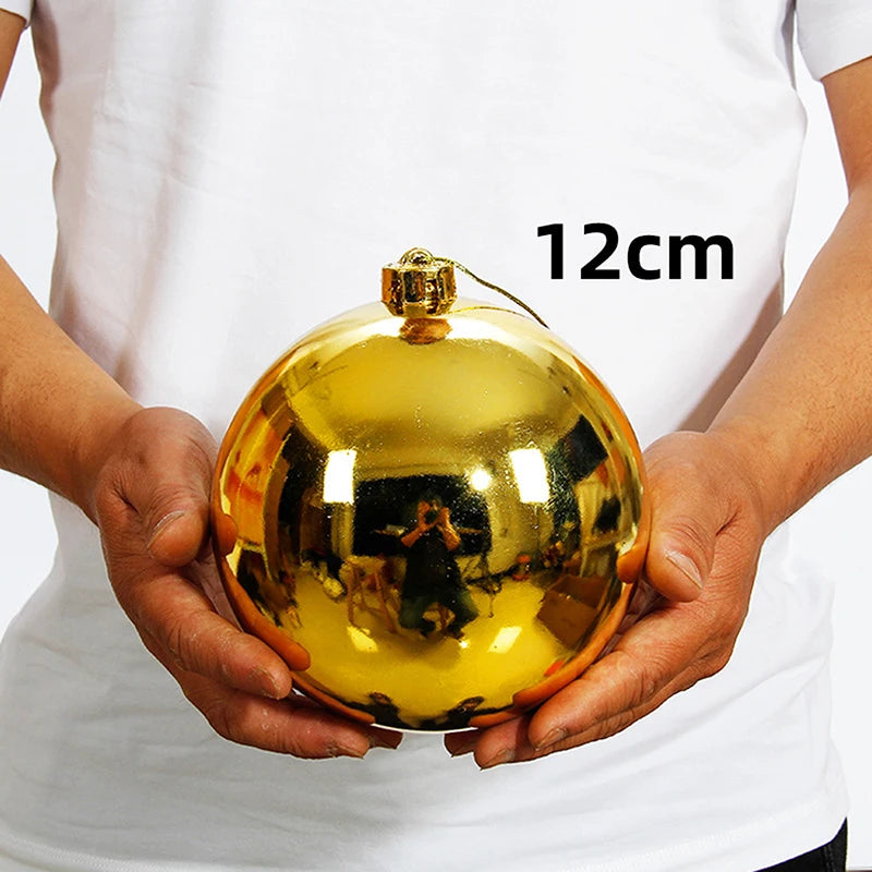 1Pc 12/15/20CM Shiny Christmas Bauble Ball - Hanging Tree Ornament Decoration for Home Bar Party Wedding Xmas Holiday Decor