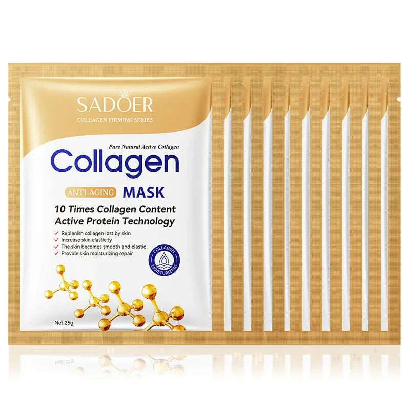 5/10/20/30pcs SADOER Collagen Face Mask Firming Moisturizing Repair Brightening Skincare Face Sheet Mask Facial Masks Skin Care