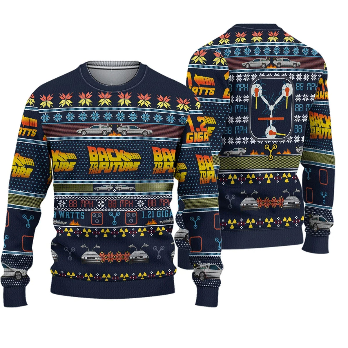 2026 autumn and winter Back To The Future Ugly Christmas sweaters, cartoon anime men's and women's pullovers, sportswear