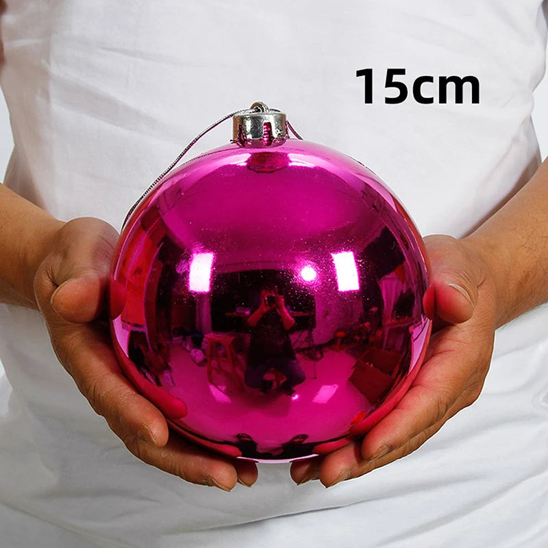 1Pc 12/15/20CM Shiny Christmas Bauble Ball - Hanging Tree Ornament Decoration for Home Bar Party Wedding Xmas Holiday Decor