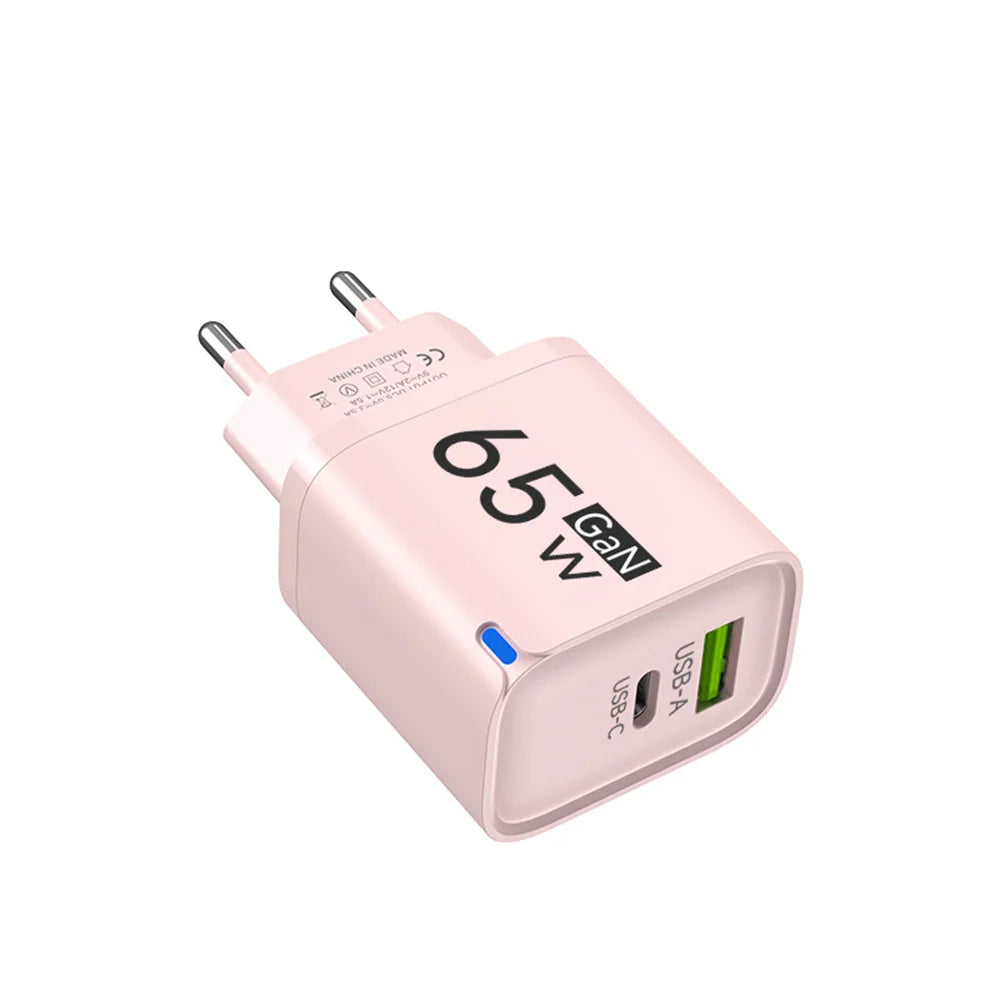 65W High Speed Charge Phone Charger For iPhone 14 13 Xiaomi Huawei Samsung Oneplus Fast Charging Mobile Phone Wall Power Adapter