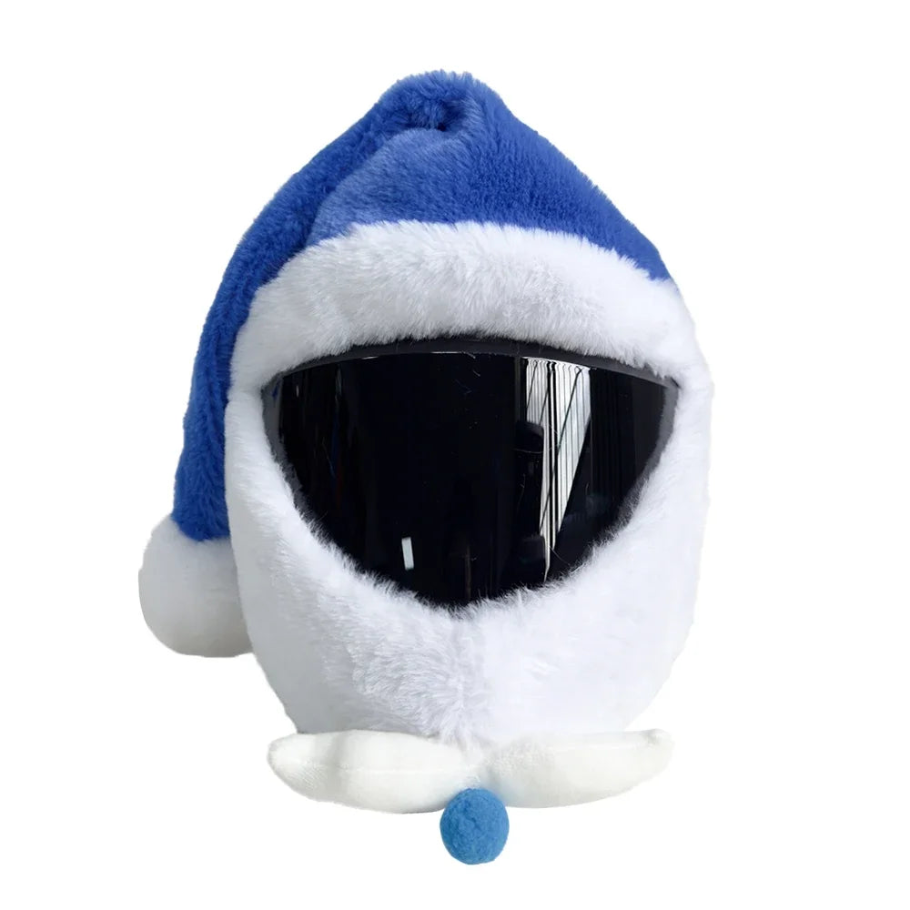 Christmas Motorcycle Full Helmet Plush Cover Creative Santa Claus Motorcycle Helmet Hat Personalized Ride Christmas Gift