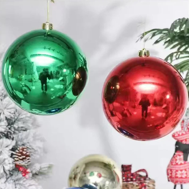 1Pc 12/15/20CM Shiny Christmas Bauble Ball - Hanging Tree Ornament Decoration for Home Bar Party Wedding Xmas Holiday Decor