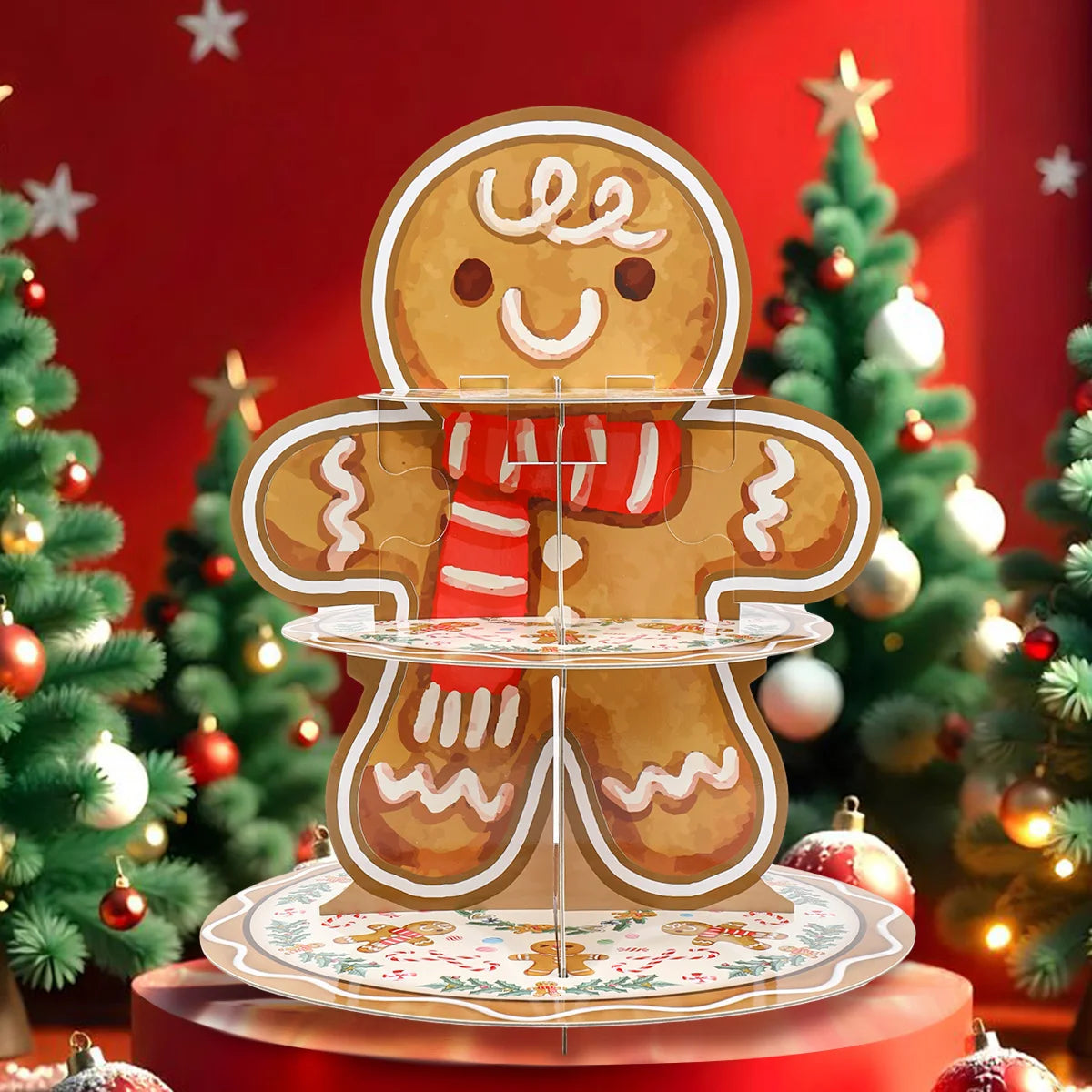 3 Tier Christmas Cake Stand Christmas Decoration for Home 2025 Cake Dessert Stand Xmas Ornament Navidad Natal New Year Gift 2026