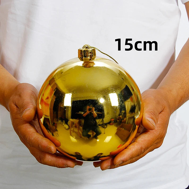 1Pc 12/15/20CM Shiny Christmas Bauble Ball - Hanging Tree Ornament Decoration for Home Bar Party Wedding Xmas Holiday Decor