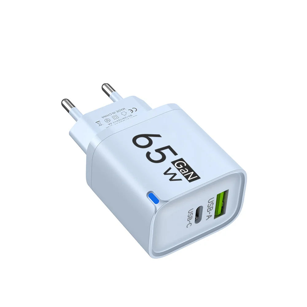 65W High Speed Charge Phone Charger For iPhone 14 13 Xiaomi Huawei Samsung Oneplus Fast Charging Mobile Phone Wall Power Adapter