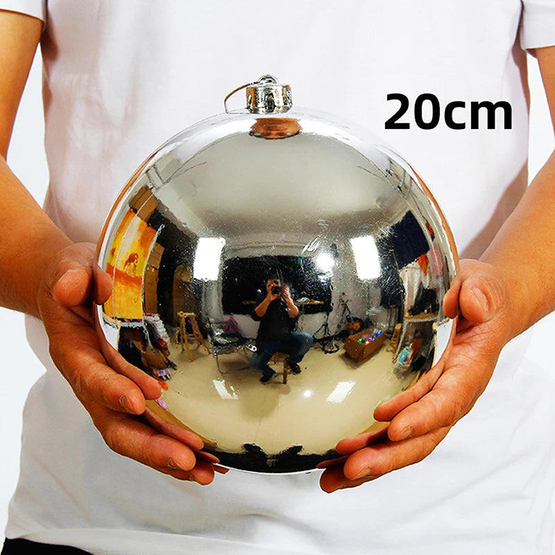 1Pc 12/15/20CM Shiny Christmas Bauble Ball - Hanging Tree Ornament Decoration for Home Bar Party Wedding Xmas Holiday Decor