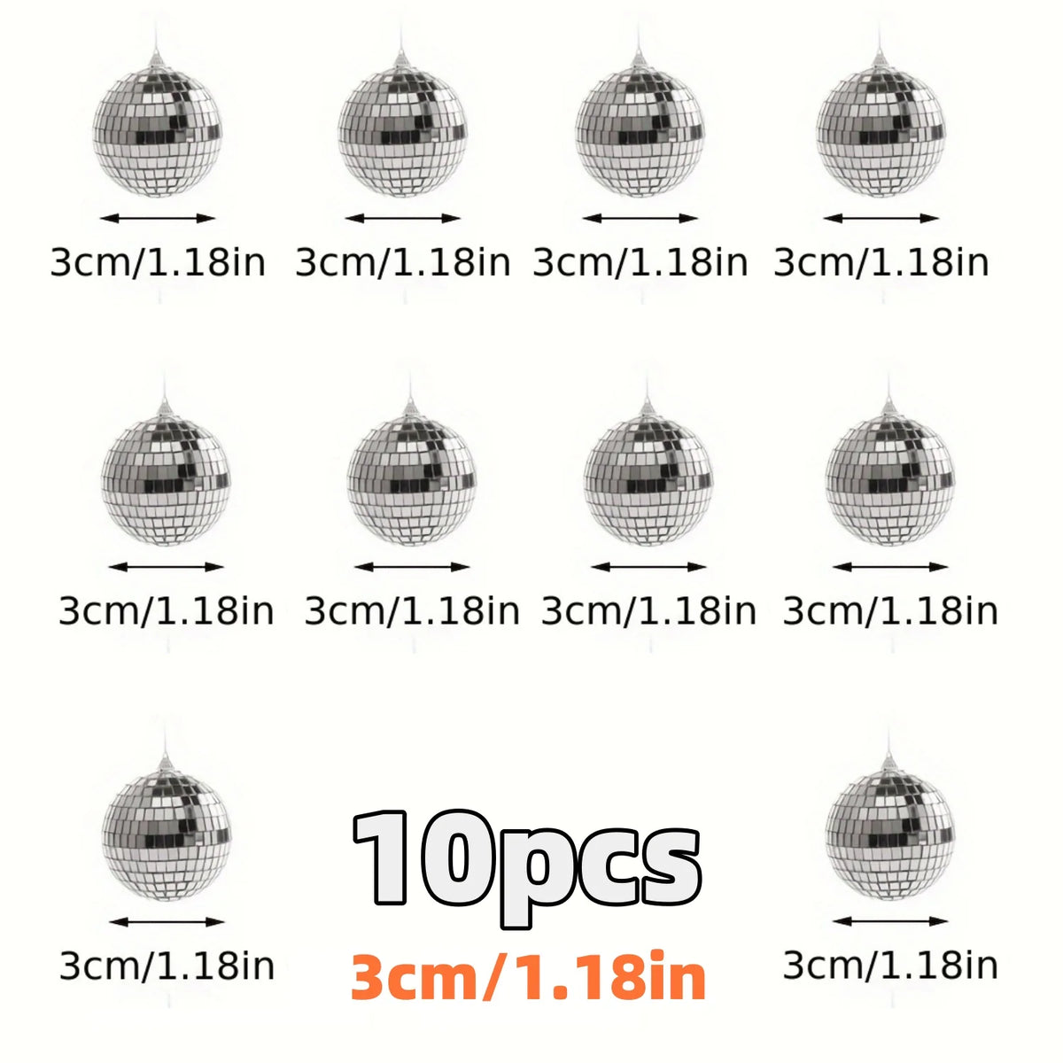 10-30pcs Mini Disco Ball Ornaments Reflective Glass Silver Baubles for Mardi Gras Disco Party Decor Sparkling Christmas DIY Gift