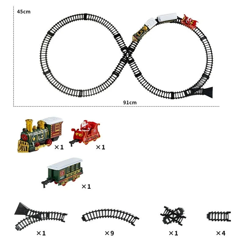 Hanging Christmas track toy Set DIY Track Train Christmas Set Railway Trains Cargo Car Model toys New Year Xmas Gifts Decor