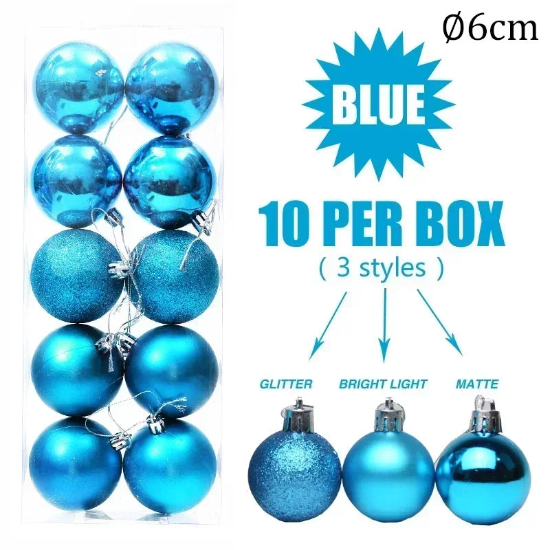 4/6/8cm Christmas Ball Shatterproof Hanging Christmas Baubles Laser and Matte Styles Home Festival Party Xmas Decorative Balls