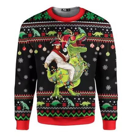 RETRO-KITSCH HOLIDAY SWEATSHIRT | Funny 3D Graphic Ugly Christmas Party Pullover
