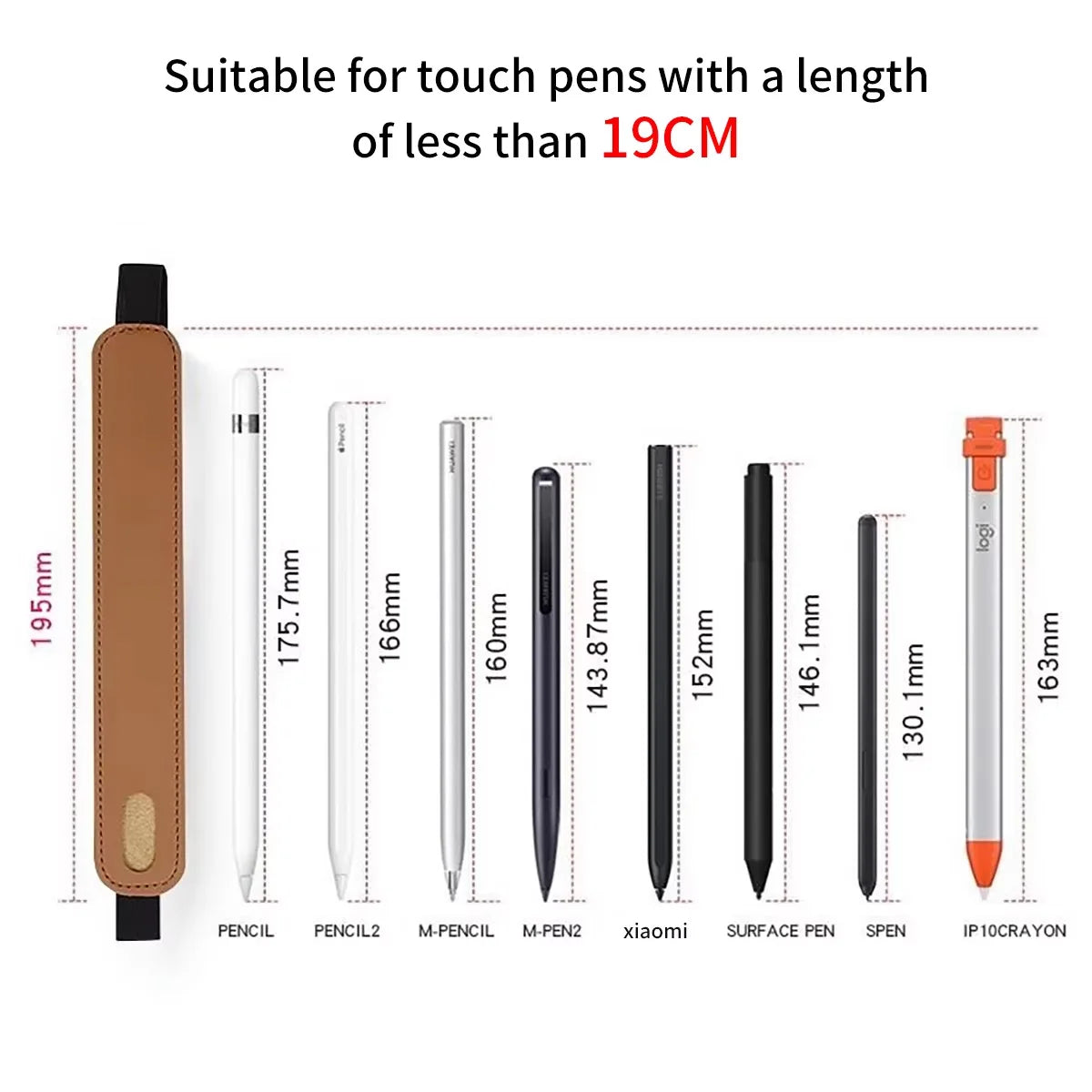 Elastic Strap PU Leather Pen Case for Apple iPad and IPencil Tablets, Portable Stylus Protective Case