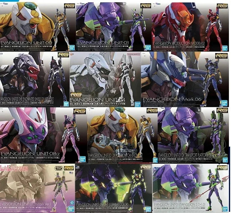 In stock Bandai RG EVANGELION UNIT-00 -01 -02 -03 -04 -06 -08 Anime Model Toys Action Figure Collectible Ornaments