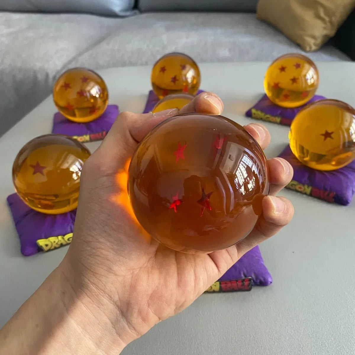 Bandai Anime Dragon Ball Crystal Ball Z Star 1-7 Resin Dragonbead Cosplay Props Desktop Decoration Children Toys Gifts