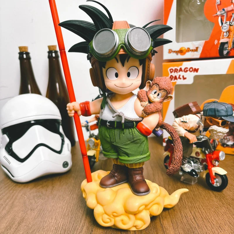 Dragon Ball Kid Goku Figure Flying Nimbus Power Pole PVC Anime Statue Model For Desk Decoration Gift