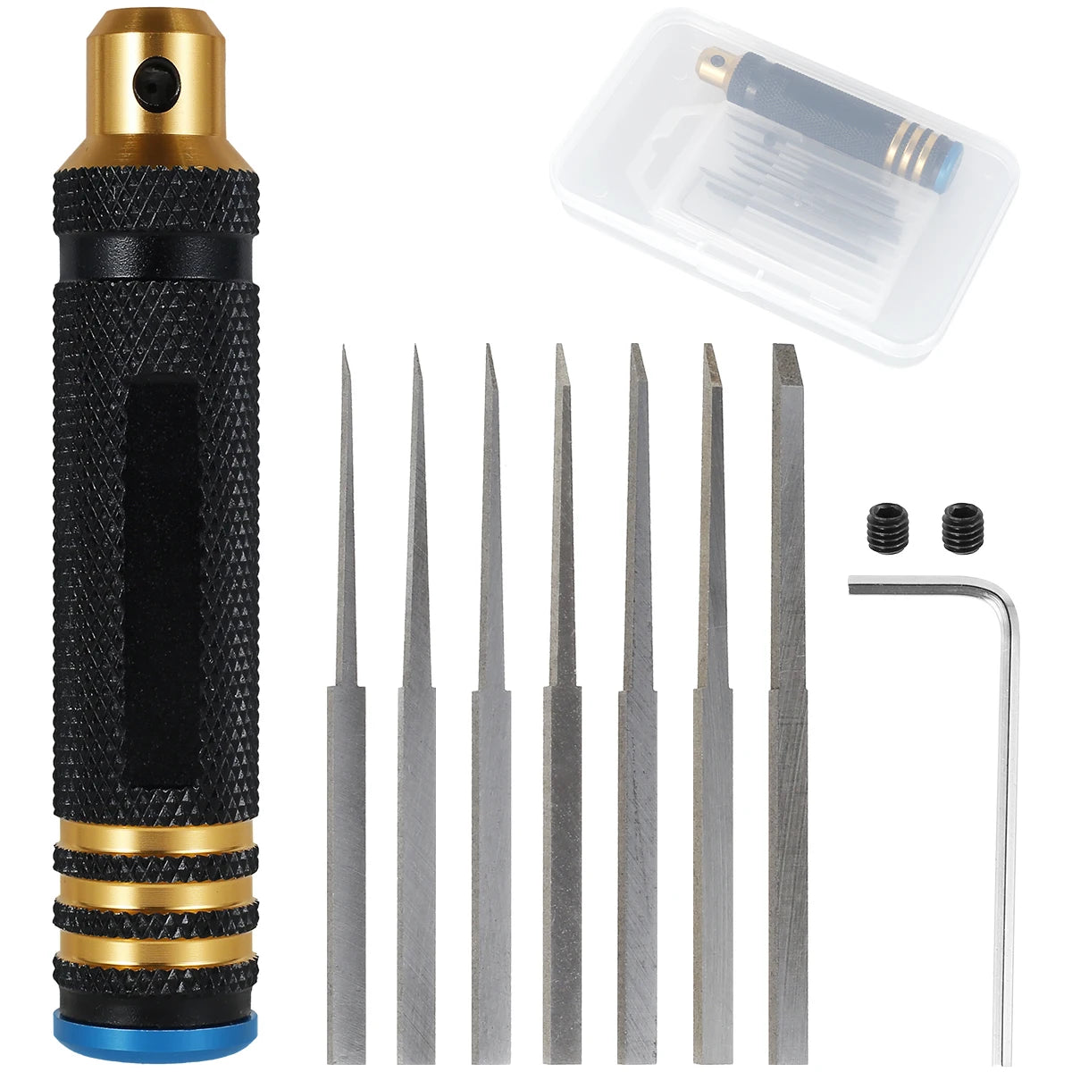 Model Panel Line Scriber With Blades Gundam Resin Carved Scribe Line with 0.1/0.4/0.6/0.8/1.0/2.0mm Blades for Carving Cutting