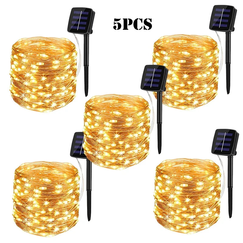 32M Solar LED Light Outdoor Festoon Lamp Garden Fairy Light String Led Twinkle Waterproof Lamp Christmas Garland Yard Decoration