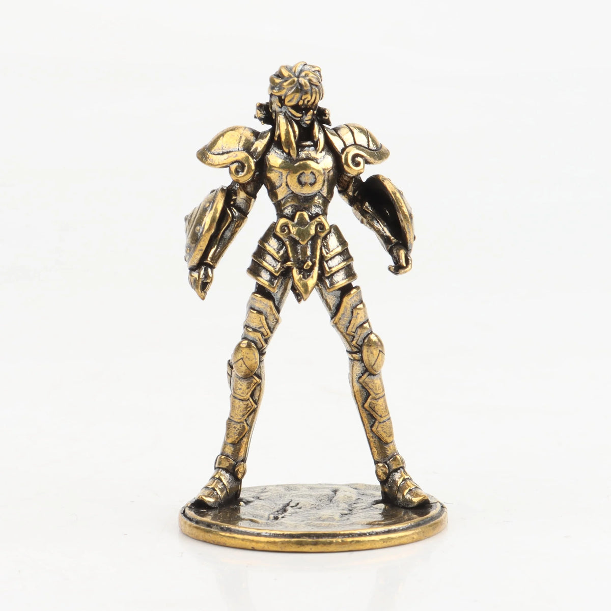 Saint Seiya Brass Gold Saint Mini Figures Vintage Metal Knights The Zodiac Statue Twelve Gold Saints Collectible Model Toy Gifts