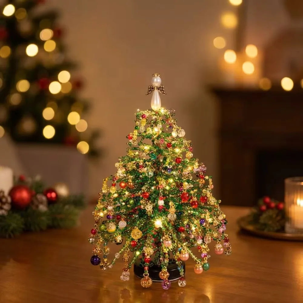 Handmade Bead Weaving Christmas Tree DIY Kit Desktop Holiday Decoration Beaded Xmas Ornament Festive Craft Present