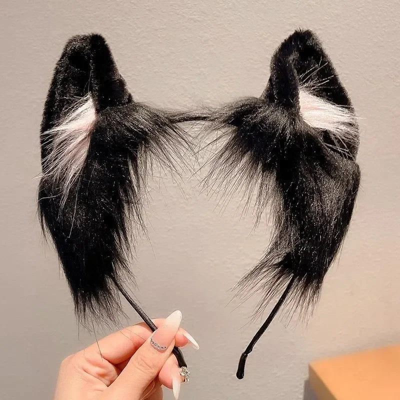 Cute Plush Cat Ear Headband - 1pc Christmas Holiday Dress Up Animal Ear Hoop for Kids Hair Accessories