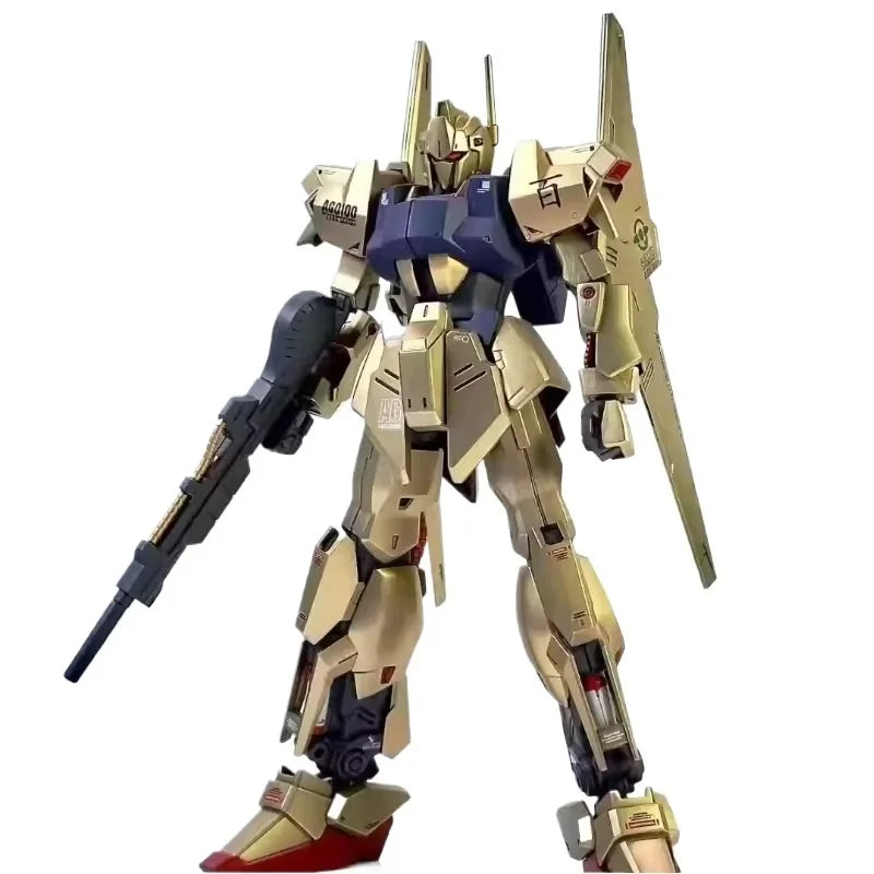 HG 1/144 Spray-Painted Champagne Gold Newborn Hyaku Shiki Mobile Suit Zeta Mobile Suit Assembly Model Kit Collectible Decor Gift
