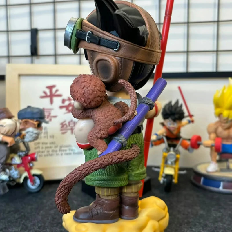 Dragon Ball Kid Goku Figure Flying Nimbus Power Pole PVC Anime Statue Model For Desk Decoration Gift