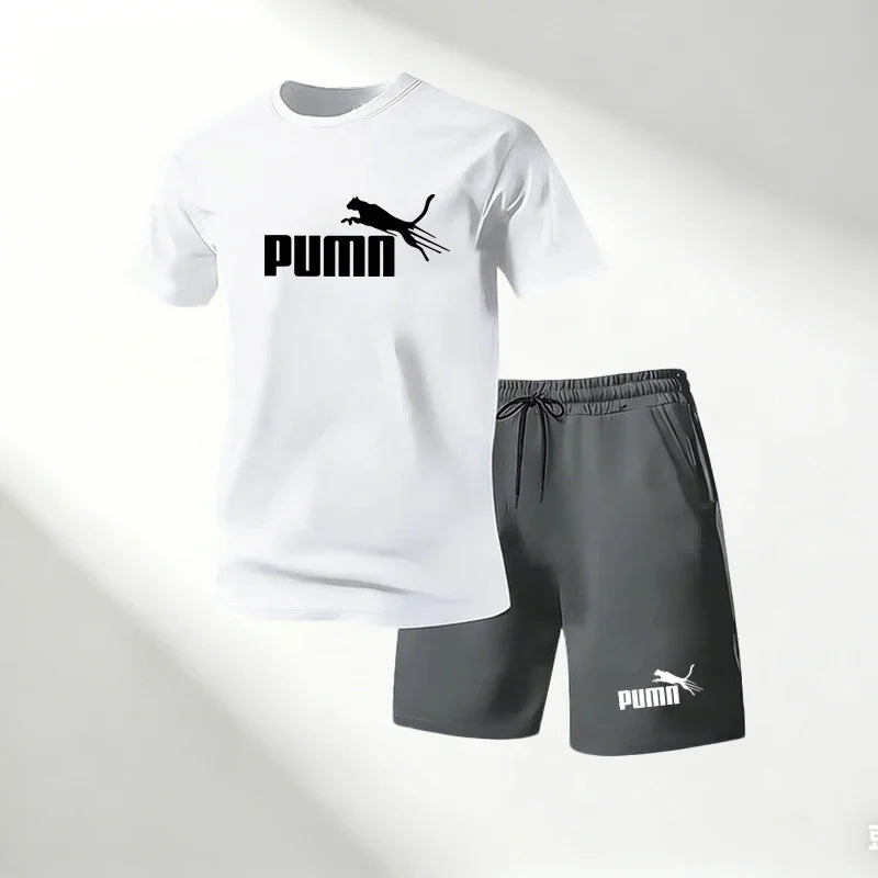 Hot Sale 2026 Men's T-Shirts Sets O-Neck Short Sleeve+Sports Shorts Quick Dry Casual Street Fashion Home Outdoor Running 2 Piece