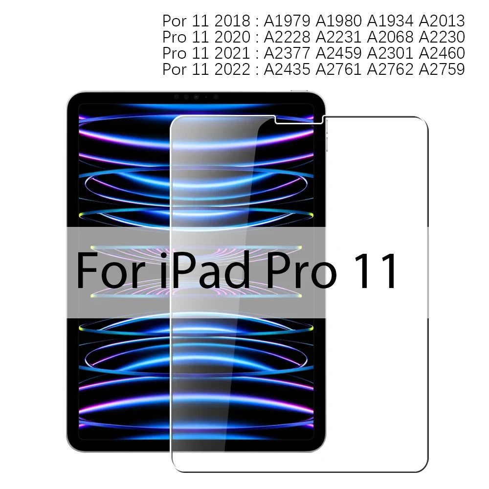 2PCS Screen Protector Case for IPad Pro 13 12.9 11 6th A16 M4 M2 2024 Air 5 4 3 2 1 9 9th 10 10th Gen Mini 6 10.9 10.2 9.7 Cover