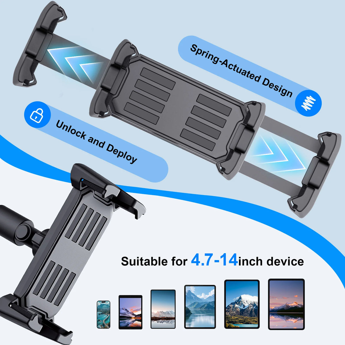 Floor Tripod Tablet Stand Height Adjustable Holder Mount Lazy Bracket for IPad Pro Air 12.9 Iphone 16 15 Max Samsung Cell Phone