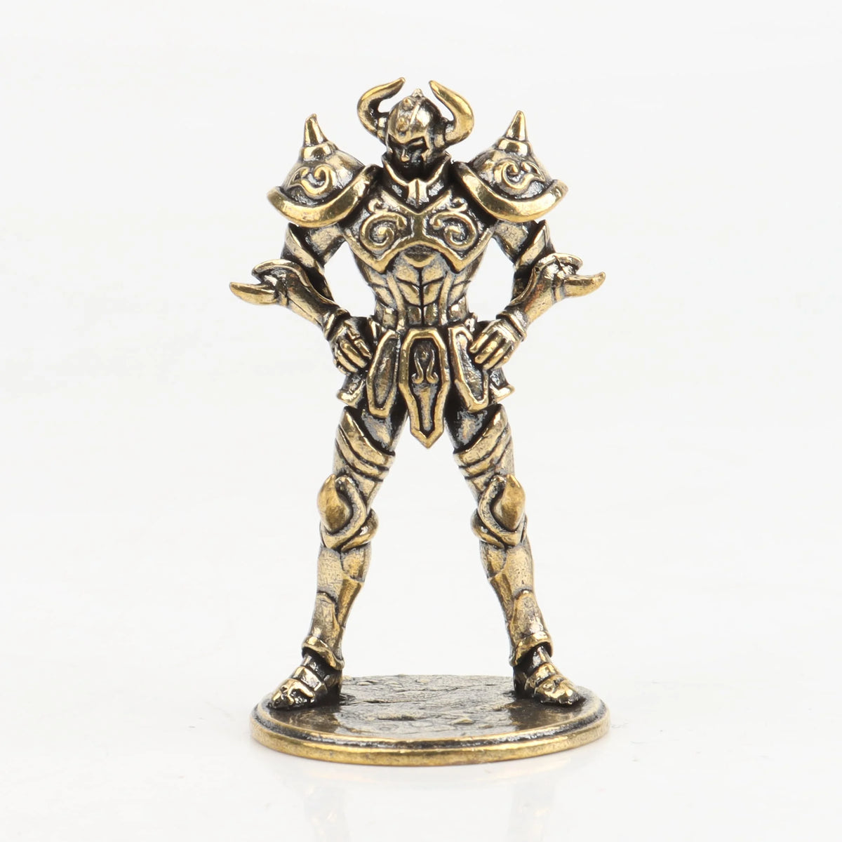Saint Seiya Brass Gold Saint Mini Figures Vintage Metal Knights The Zodiac Statue Twelve Gold Saints Collectible Model Toy Gifts
