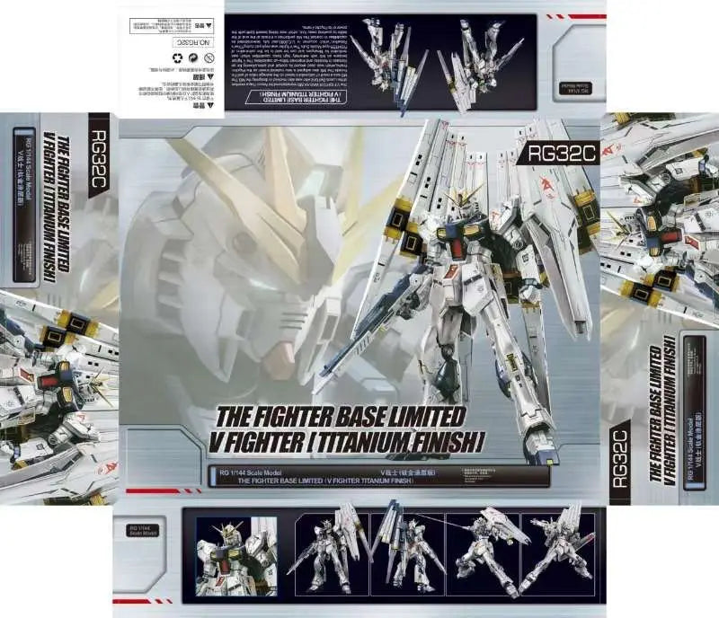 RG 1/144 Nu Rx-93 Titanium Alloy Plated Version Assembly Model Kit Action Figures With Twin Fin Funnels Trendy Toy Surprise Gift