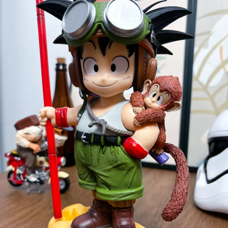 Dragon Ball Kid Goku Figure Flying Nimbus Power Pole PVC Anime Statue Model For Desk Decoration Gift