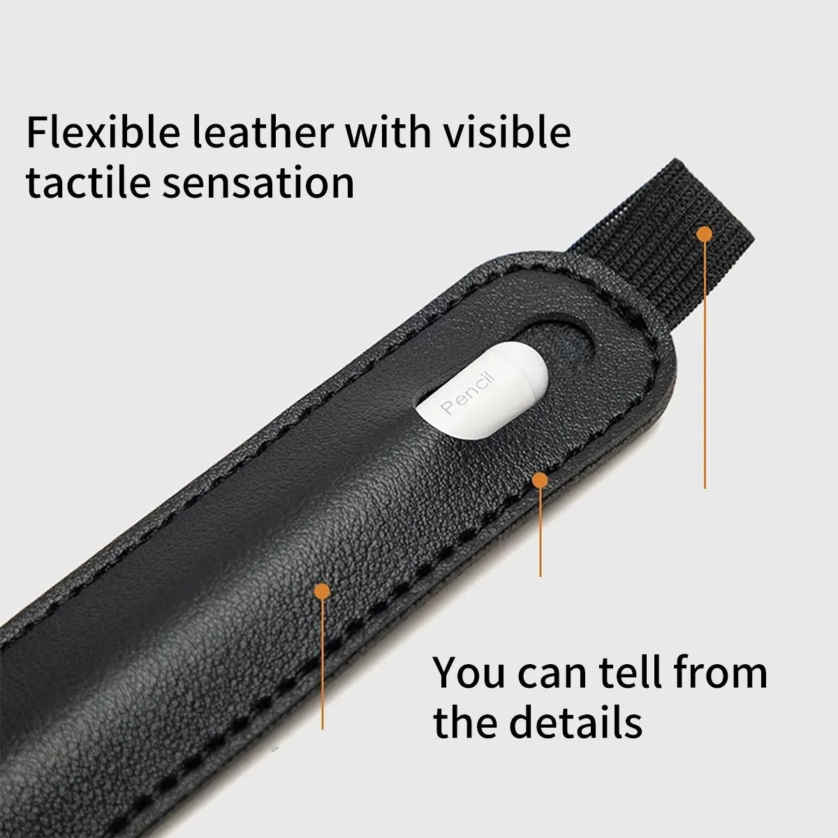 Elastic Strap PU Leather Pen Case for Apple iPad and IPencil Tablets, Portable Stylus Protective Case