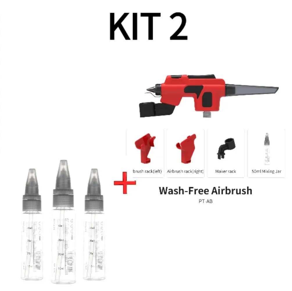 DSPIAE PT-AB Wash-Free Airbrush with Marker Rack for Gundam Scale Models Painting Tool Quick Paint Change Hobby DIY Craft Tools
