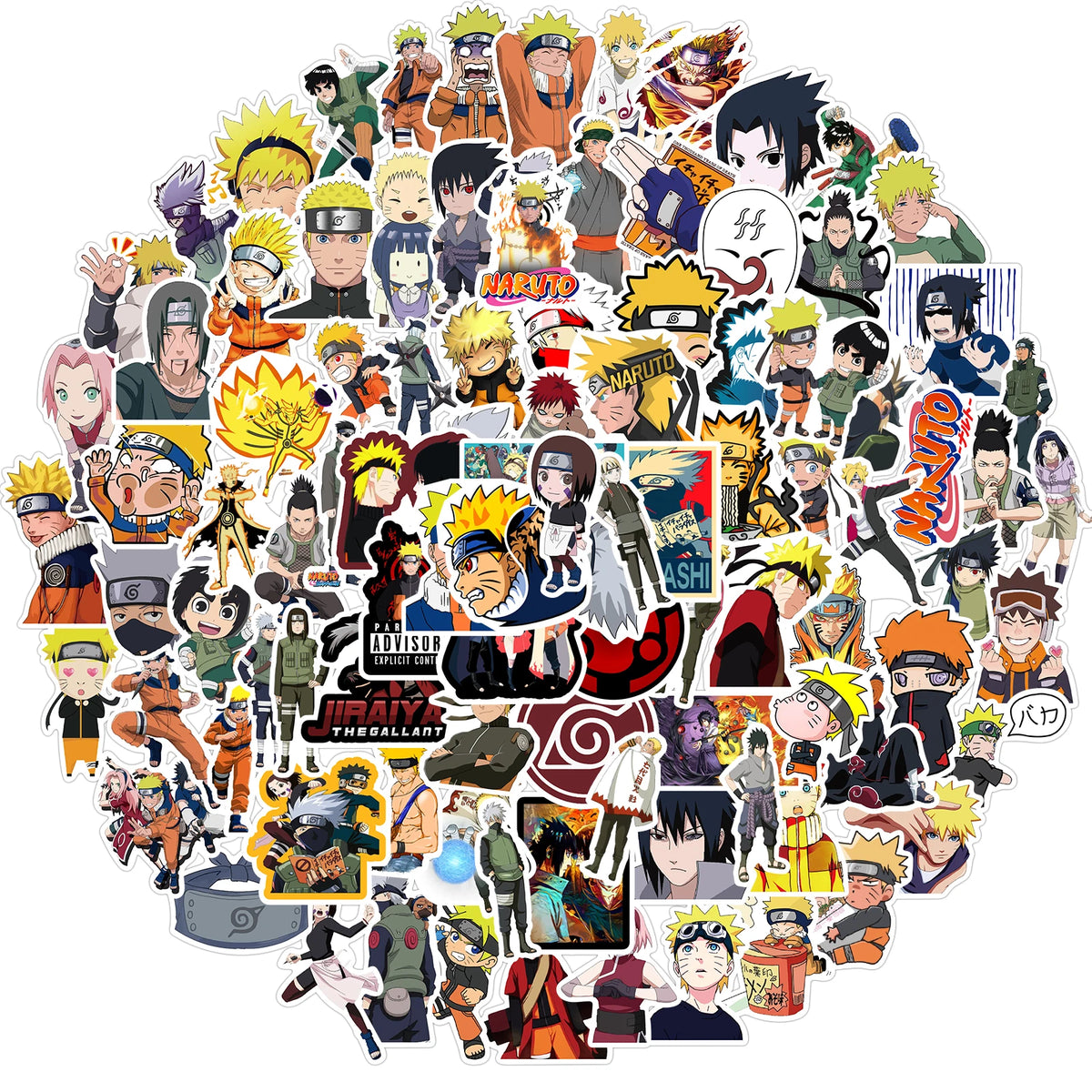 50/100PCS Naruto Anime Sasuke Decals Graffiti Stickers Phone Guitar Laptop Notebook Suitcase Waterproof Sticker Kids Toys