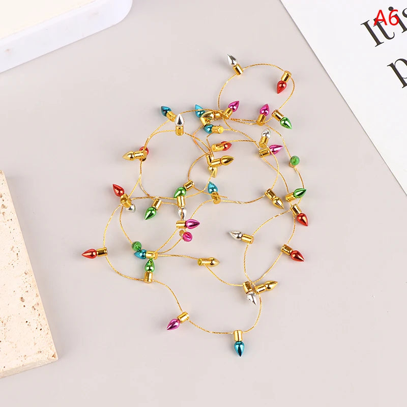 1M 1:12 Dollhouse Miniature Decorative String Lights DIY Fake String Lights Christmas Decoration Accessories No Power Supply
