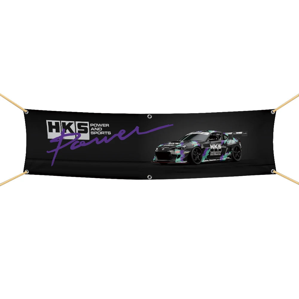 Professional H-HKS Car Motorcycle Team Company Logo Flag 45x180cm 60x240cm Polyester Printed Decoration Banner Tapestry