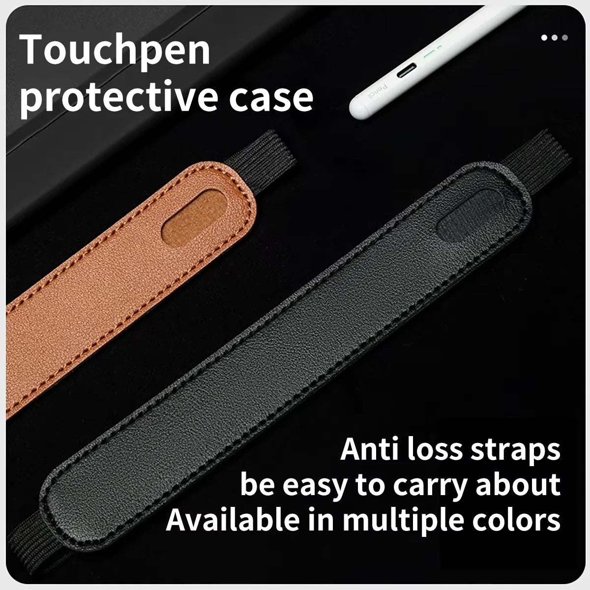 Elastic Strap PU Leather Pen Case for Apple iPad and IPencil Tablets, Portable Stylus Protective Case