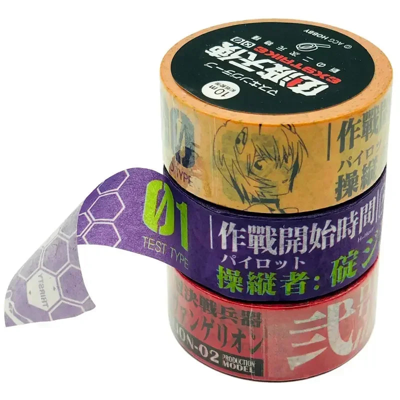 6 Styles Anime Anime Figure Asuka Langley DIY Cartoon Sticker Tape Children's Scrapbook Sticker Toys Anime Peripheral