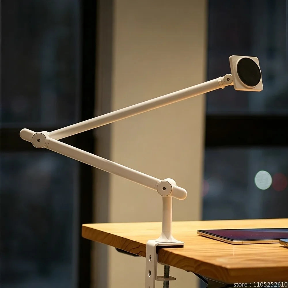 Magnetic Phone & Tablet Stand Adjustable Desk Clamp Arm 360° Rotating Aluminum Holder for iPhone iPad Overhead Lazy Mount
