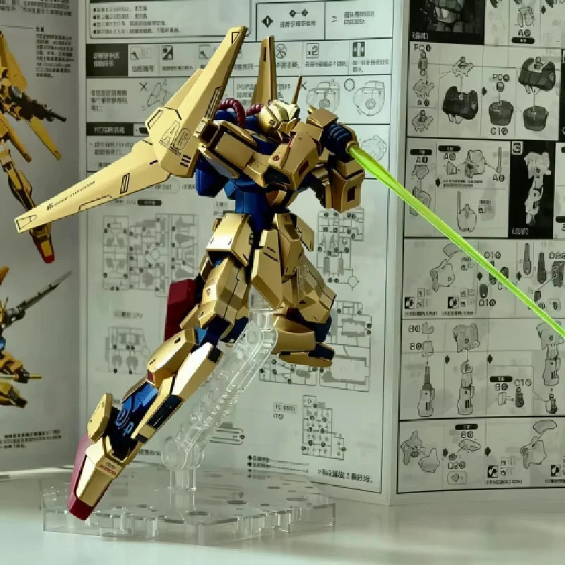 HG 1/144 Spray-Painted Champagne Gold Newborn Hyaku Shiki Mobile Suit Zeta Mobile Suit Assembly Model Kit Collectible Decor Gift