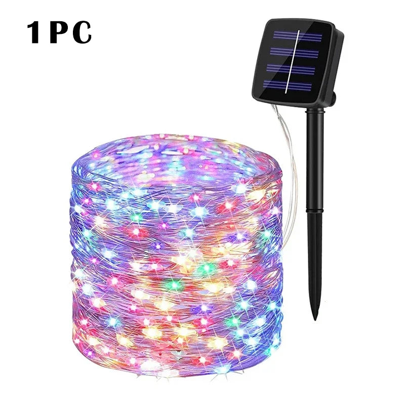32M Solar LED Light Outdoor Festoon Lamp Garden Fairy Light String Led Twinkle Waterproof Lamp Christmas Garland Yard Decoration
