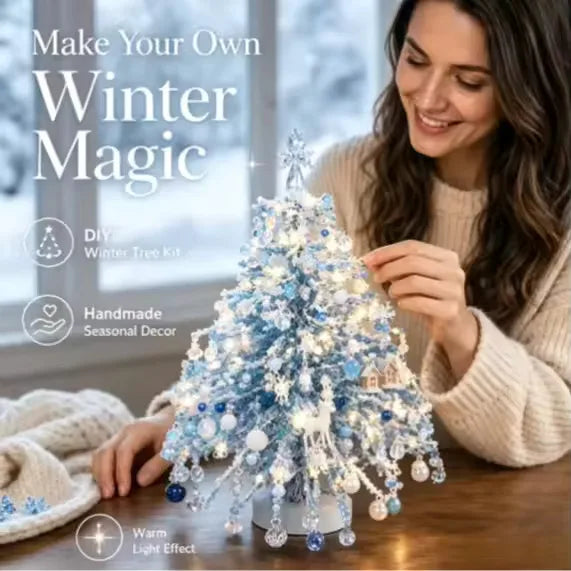 Handmade Bead Weaving Christmas Tree DIY Kit Desktop Holiday Decoration Beaded Xmas Ornament Festive Craft Present