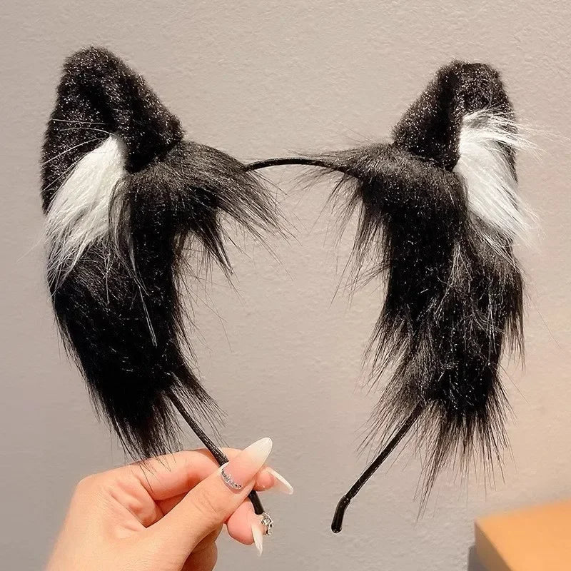Cute Plush Cat Ear Headband - 1pc Christmas Holiday Dress Up Animal Ear Hoop for Kids Hair Accessories