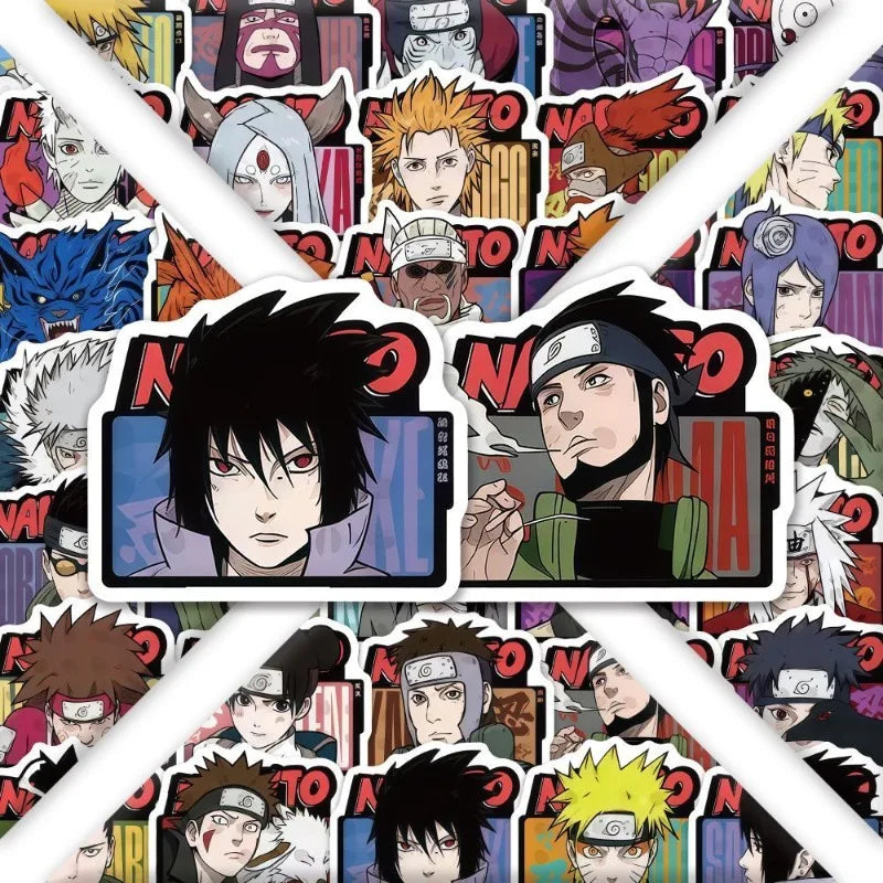 New Naruto Uzumaki Naruto Uchiha Sasuke 60 Stickers Cool Anime Cartoon Printed Student Water Cup Desktop DIY Waterproof Sticker