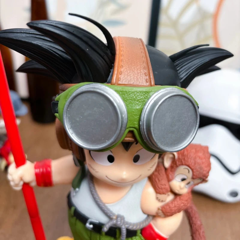 Dragon Ball Kid Goku Figure Flying Nimbus Power Pole PVC Anime Statue Model For Desk Decoration Gift
