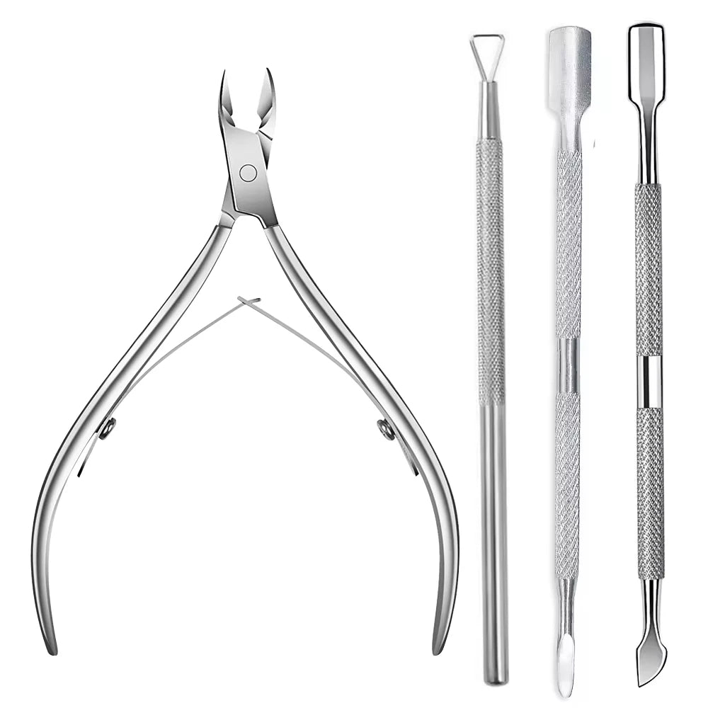 1/4Pcs Nippers Nail Manicure Scissors Cuticle Clippers Trimmer Dead Skin Remover Pedicure Stainless Steel Cutters Tool Cuticle