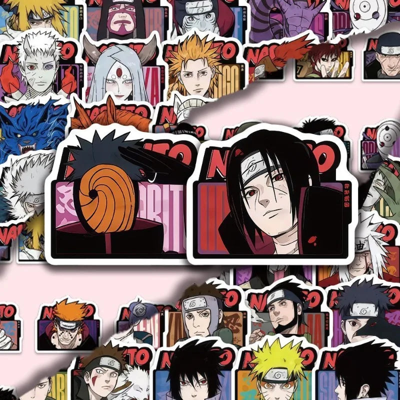 New Naruto Uzumaki Naruto Uchiha Sasuke 60 Stickers Cool Anime Cartoon Printed Student Water Cup Desktop DIY Waterproof Sticker