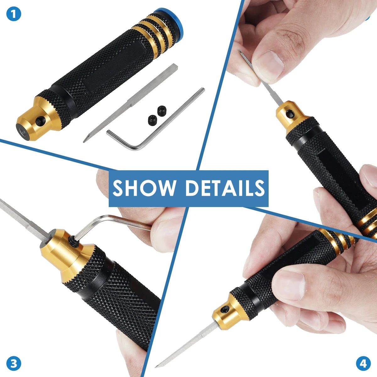 Model Panel Line Scriber With Blades Gundam Resin Carved Scribe Line with 0.1/0.4/0.6/0.8/1.0/2.0mm Blades for Carving Cutting