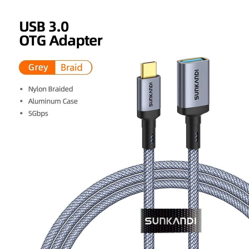 SUNKANDI USB C to USB 3.1 Adapter 10Gbps OTG Cable Type C Male to USB A Female for iPhone 15 MacBook Pro Air iPad Pro Galaxy S24